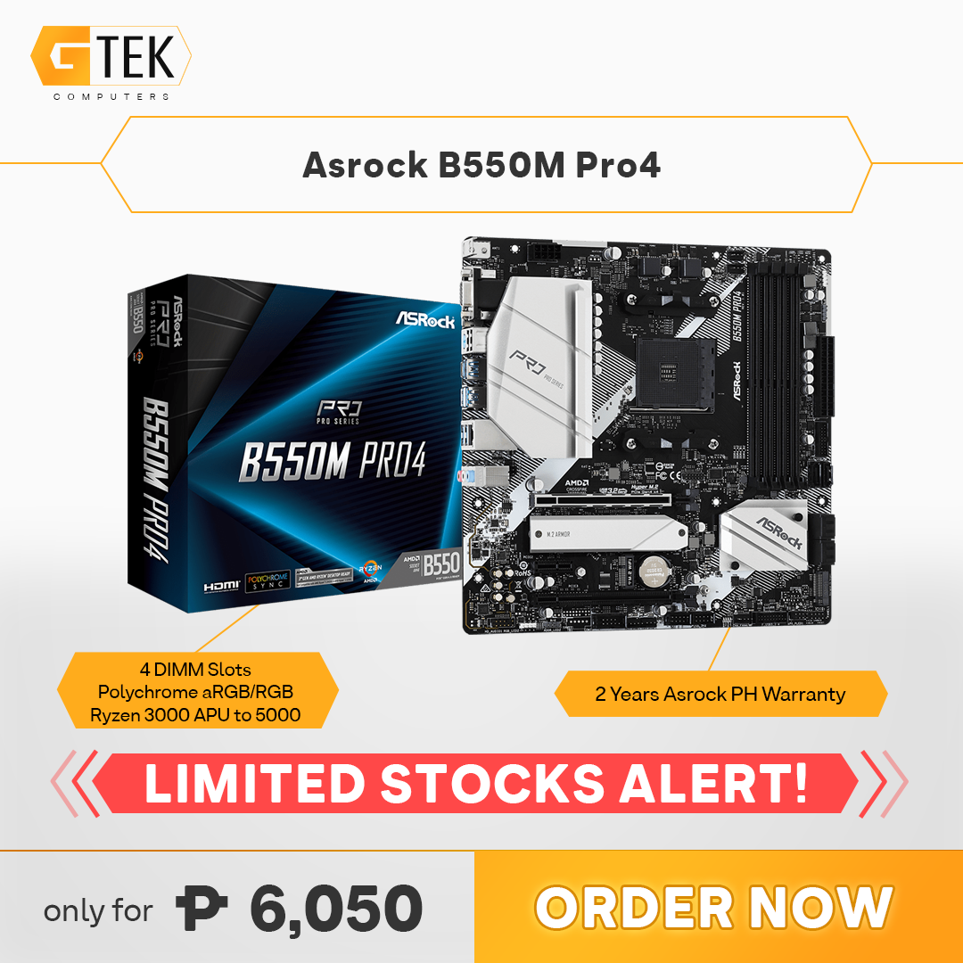 Asrock B550M Pro4 B550 AMD Ryzen AM4 mATX Motherboard | Lazada PH