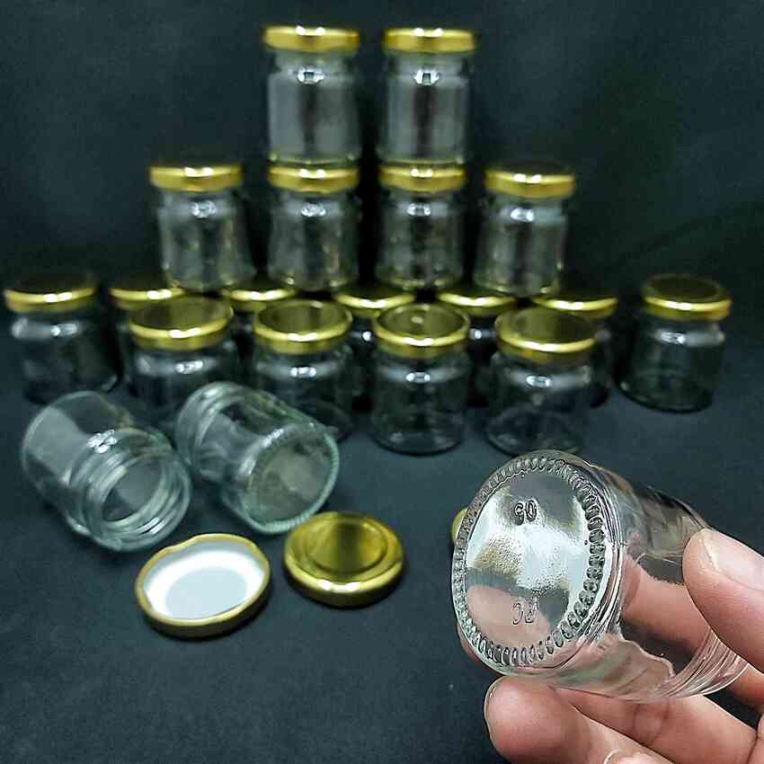 Tiny pot 50ml – Yellow Tin cap - combo 12 pots
