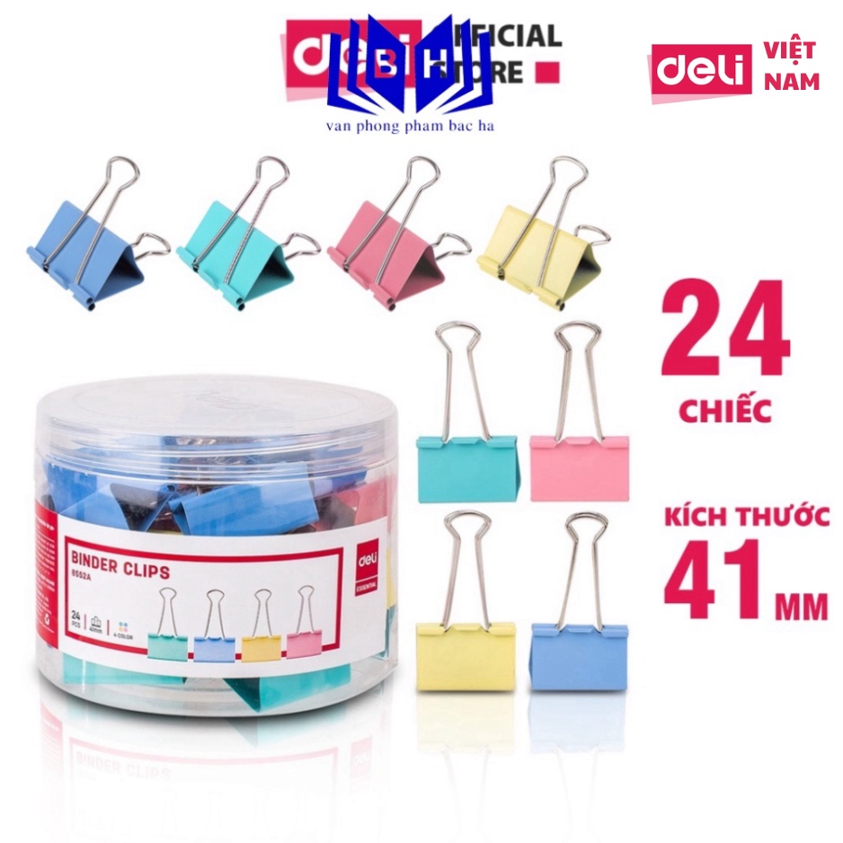 Kẹp bướm màu 51mm Deli E8551A - E8551