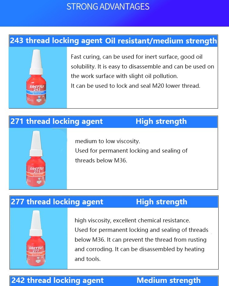 HOMETOOL Heavy Duty 10ml Threadlocker 262 for Locking and Sealing Industrial Machinery