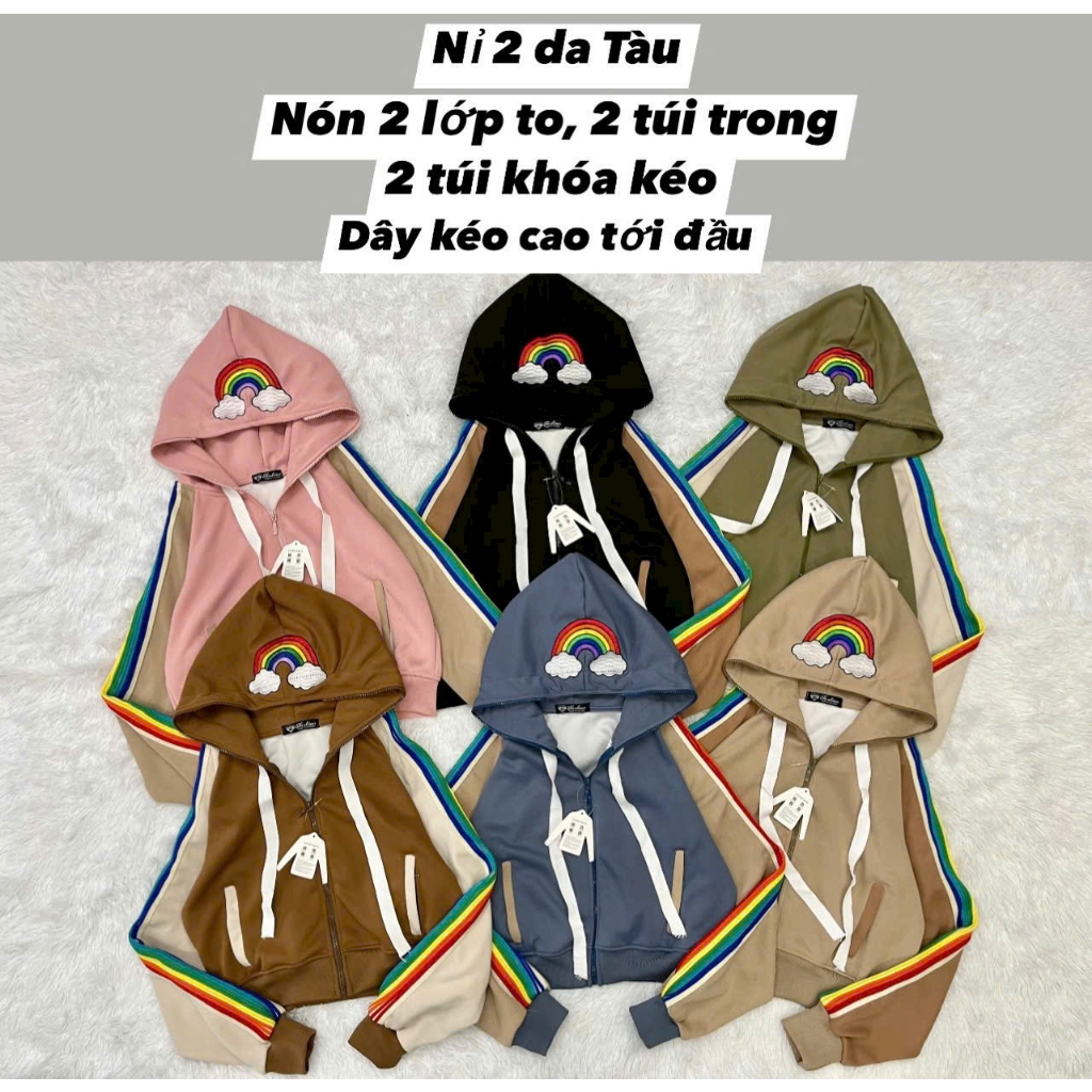 Áo Khoác Nữ Thời Trang Nỉ 2 Da Quảng Châu