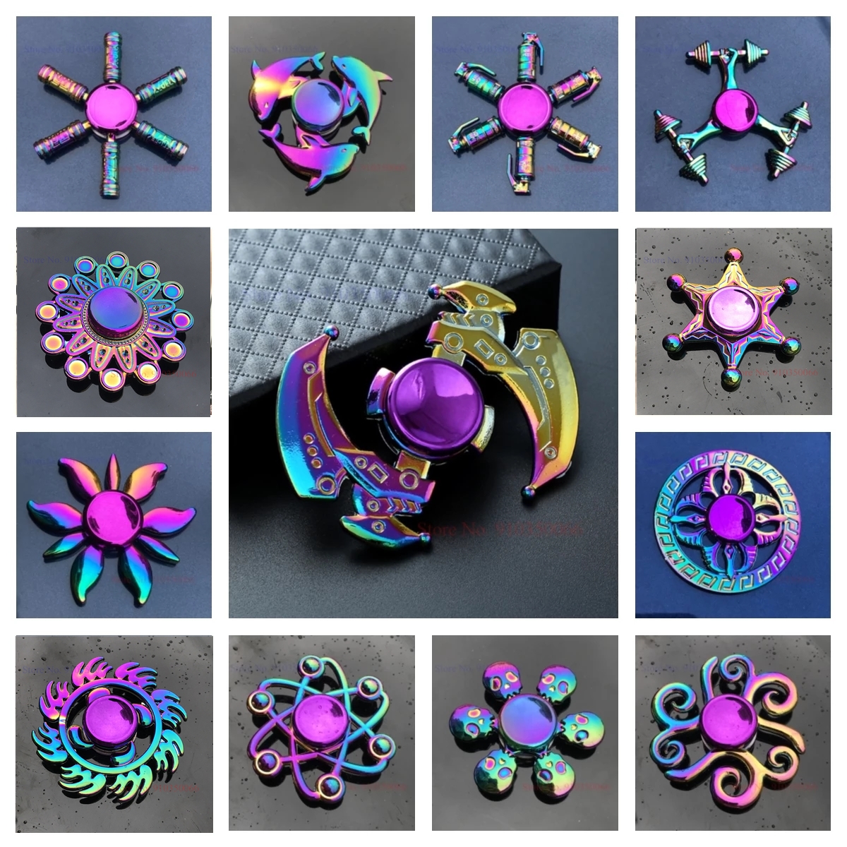 【Exclusive Offer】Colorful Metal Toy Fidget Spinner for Adult Children Anti-Anxiety ADHD Relieves Stress Creative Finger Spinner Boy Birthday Gift. 
