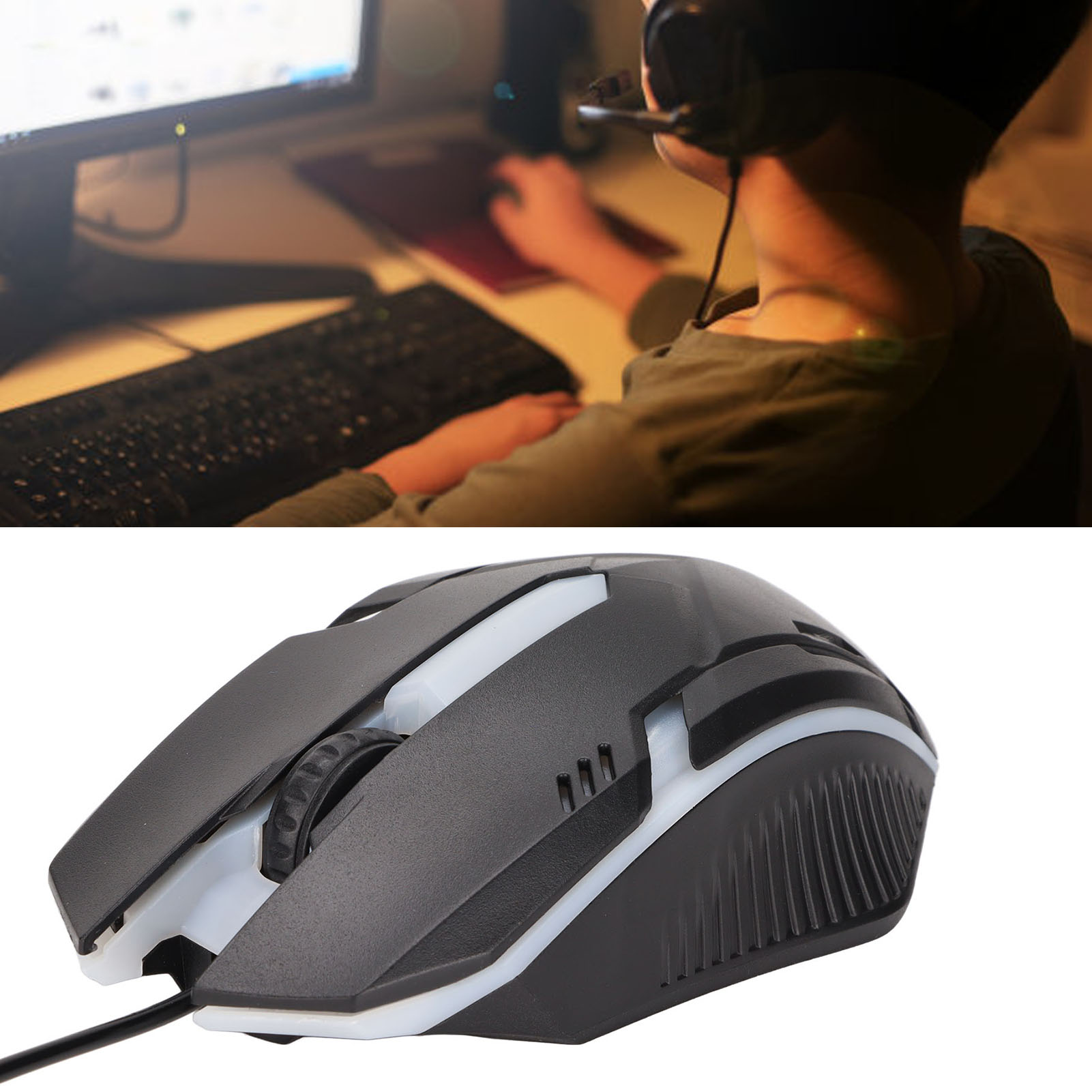 RGB Gaming Mouse 1600 DPI Sensitive USB Gaming Mouse Wired for Desktop