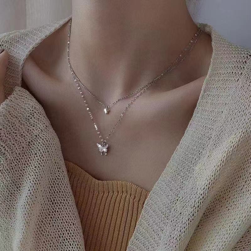 Yuanyan%202023%20New%20Shiny%20Silver%20Colour%20Butterfly%20Necklace%20Ladies%20Exquisite%20Double%20Layer%20Clavicle%20Chain%20Necklace%20Jewelry%20for%20Ladies%20Gift%20-%20Image%209