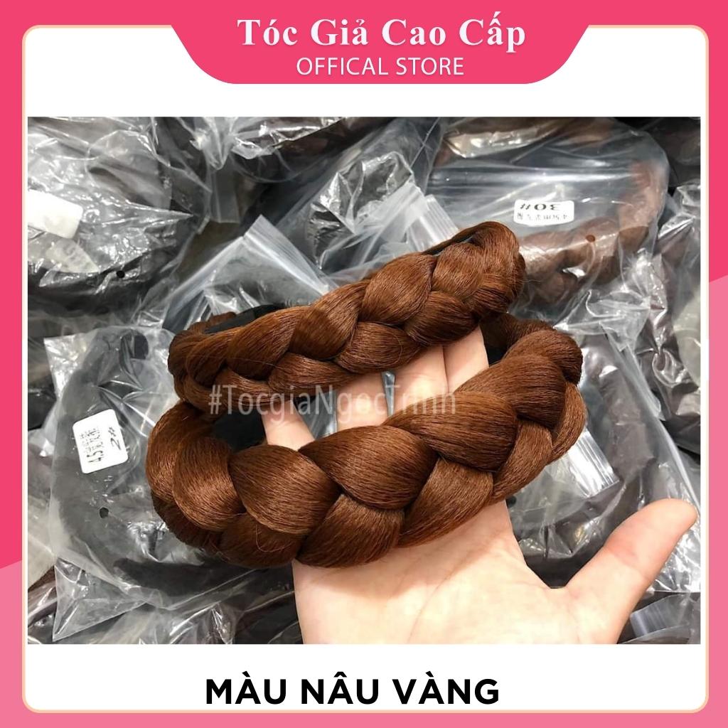 Tóc giả nữ đẹp băng đô tết tóc bấm phồng 5cm