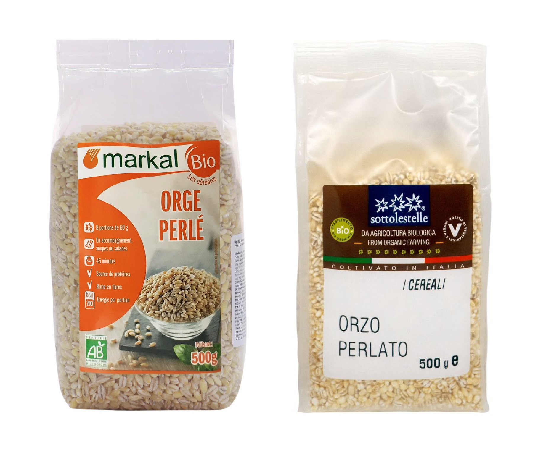 Hạt Ý dĩ lúa mạch ngọc trai hữu cơ Organic Pearl Barley Markal Sotto 500g