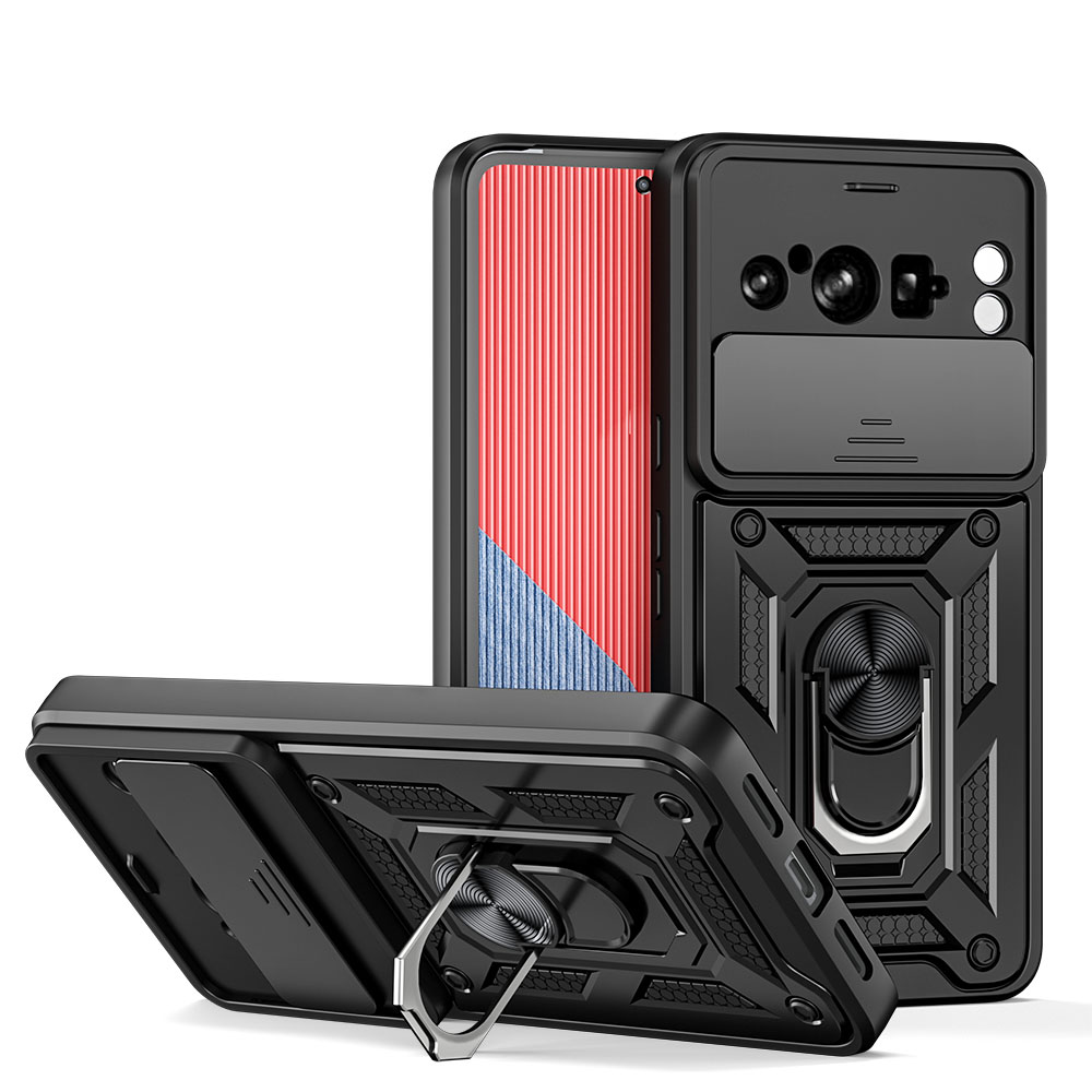 Keysion Ốp điện thoại chống sốc trường hợp cho Google Pixel 8 Pro trượt bảo vệ ống kính máy ảnh đế dạng nhẫn điện thoại bìa cho Google Pixel 6 Pro