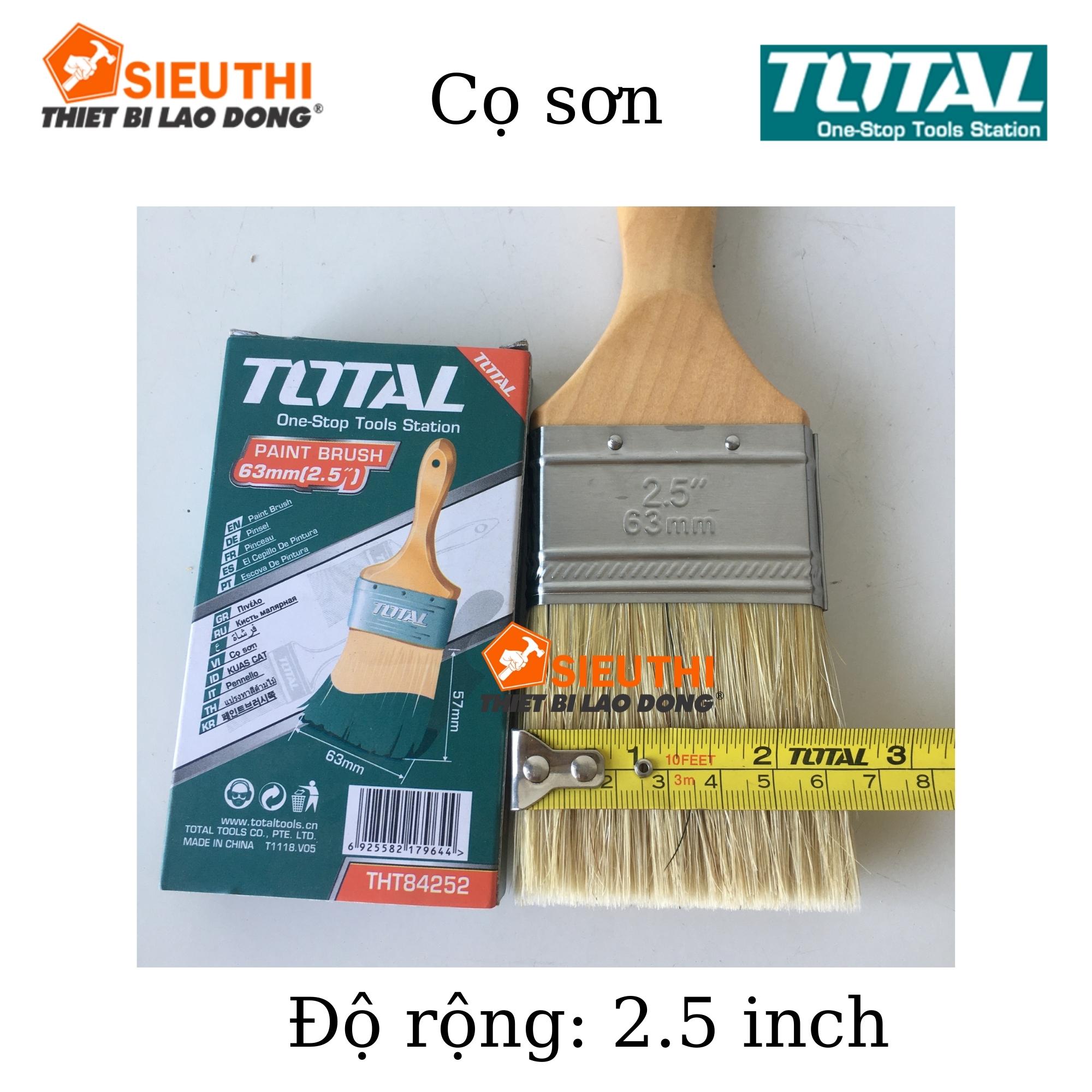 2.5inch Cọ Sơn TOTAL tay cầm gỗ TOTAL THT84252