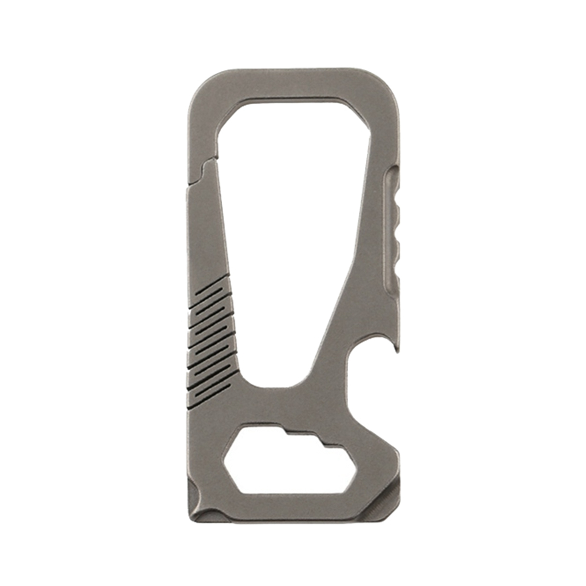 Multifunctional Mini Titanium Buckle Key Ring Car Buckle Outdoor Buckle Tool Simple Key Storage Bottle Opener Silver