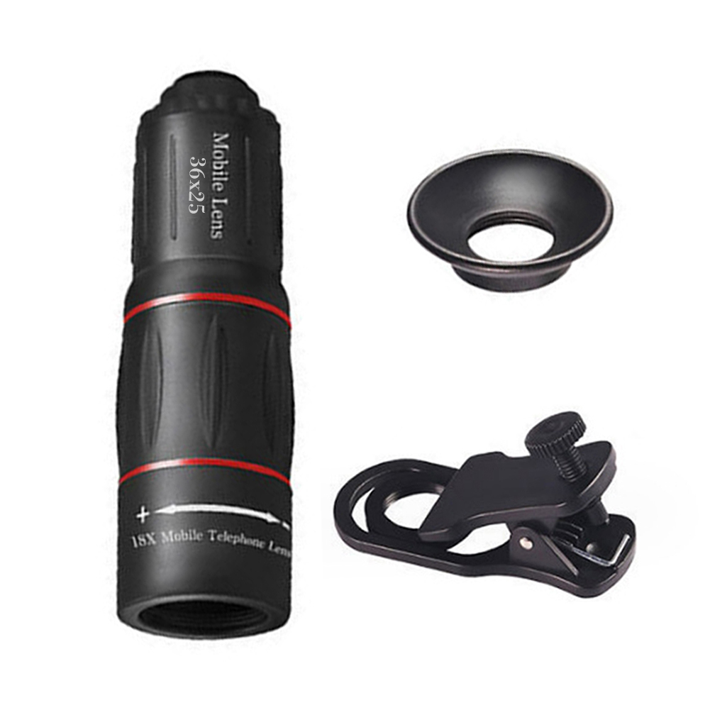 【Best value】 18/28/36X HD Camera Lens Clip-On Zoom Phone Camera Telephoto Lens Optical Lens for Camping Sports.