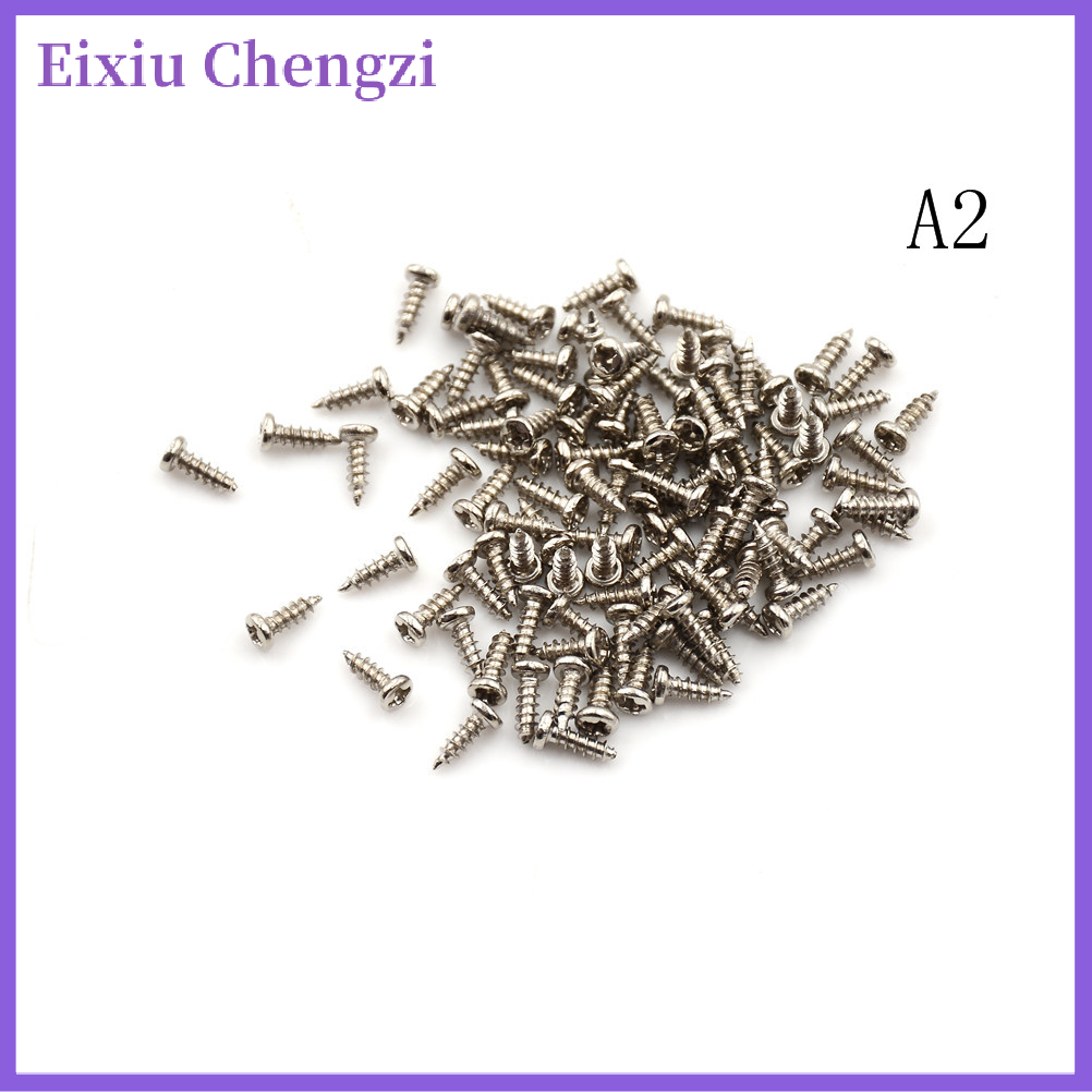 Eixiu 100pcs M2 vít chủ đề Đường kính vòng đầu chéo vít tự khai thác vít