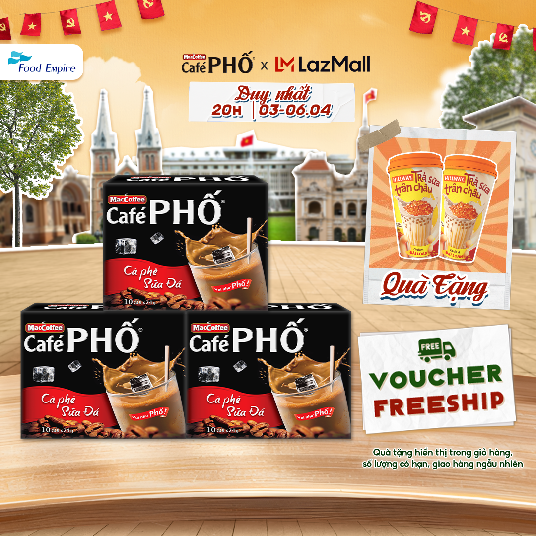 Combo of 3 Boxes of Iced Milk Street Coffee - Maccoffee (Box of 10 Packs X 24g)