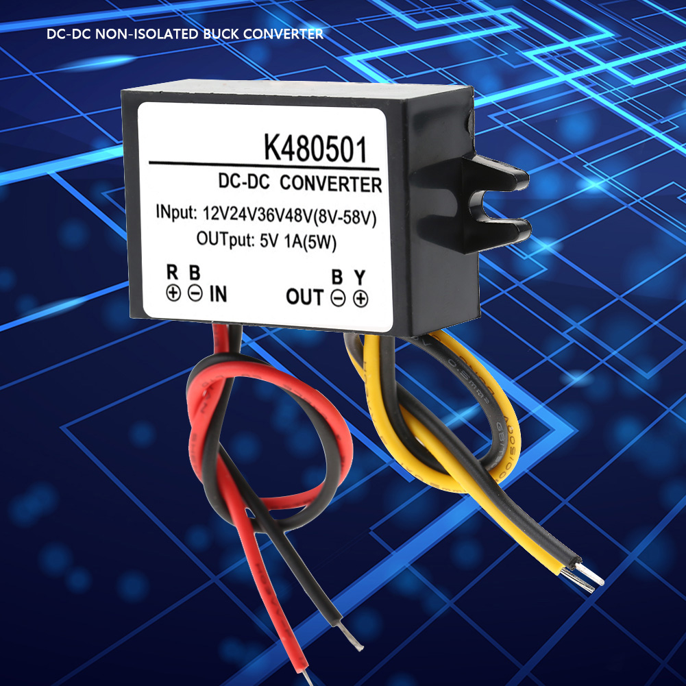 DC Converter DC-DC 12V/24V/36V/48V to 5V 1A Converter Step Down Power Supply Module