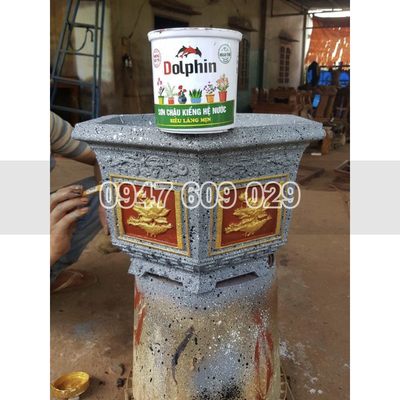 (TẶNG CỌ) Sơn Chậu Kiểng Nước Dolphin Loại 5KG (Nhanh Khô, Bền Màu)