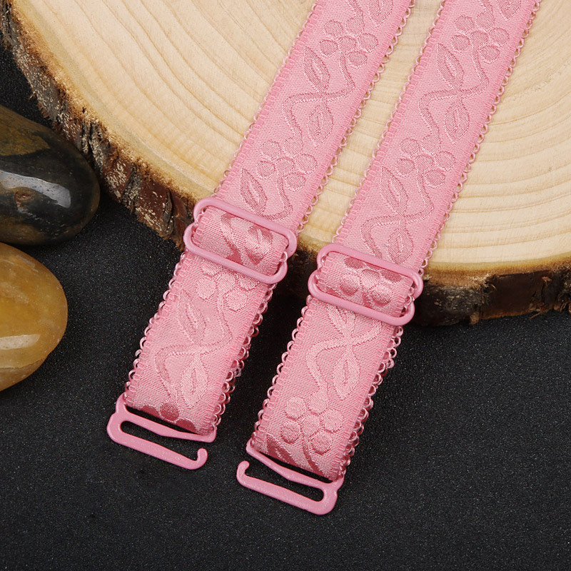 bdti 1Pair Underwear Accessories Embroidered Elastic Adjustable Bra Strap Shoulder Strap Replacement Women's