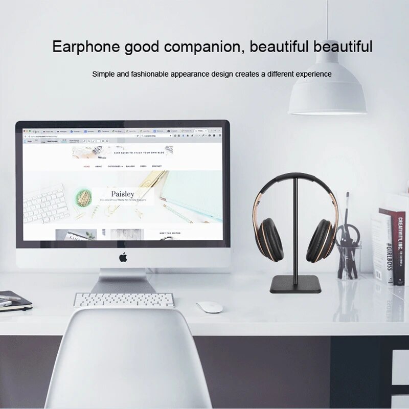 Zeallion Universal Headphone Stand Aluminuim Headset Holder Aluminum Supporting Flexible Headrest Fashion Headphone Hanger