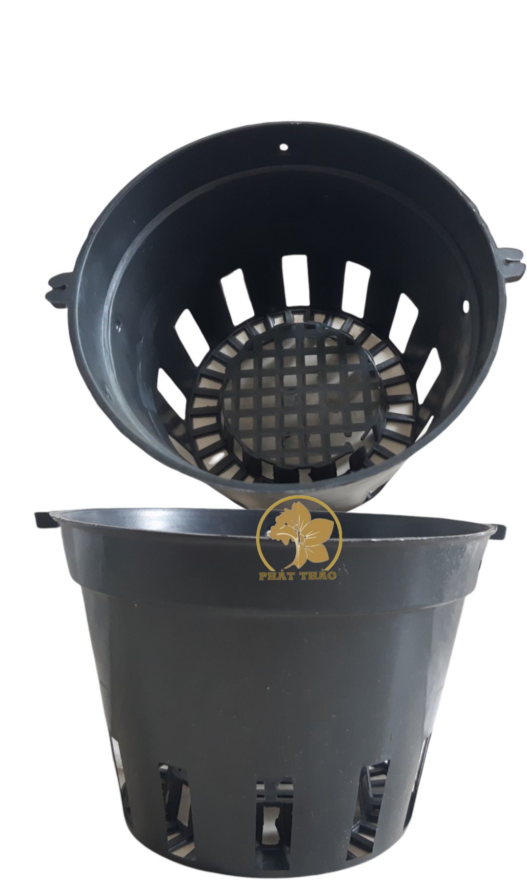 Combo 10 chậu lan đen f12 - 120mm - trồng lan denro, lan kiếm, lan rừng