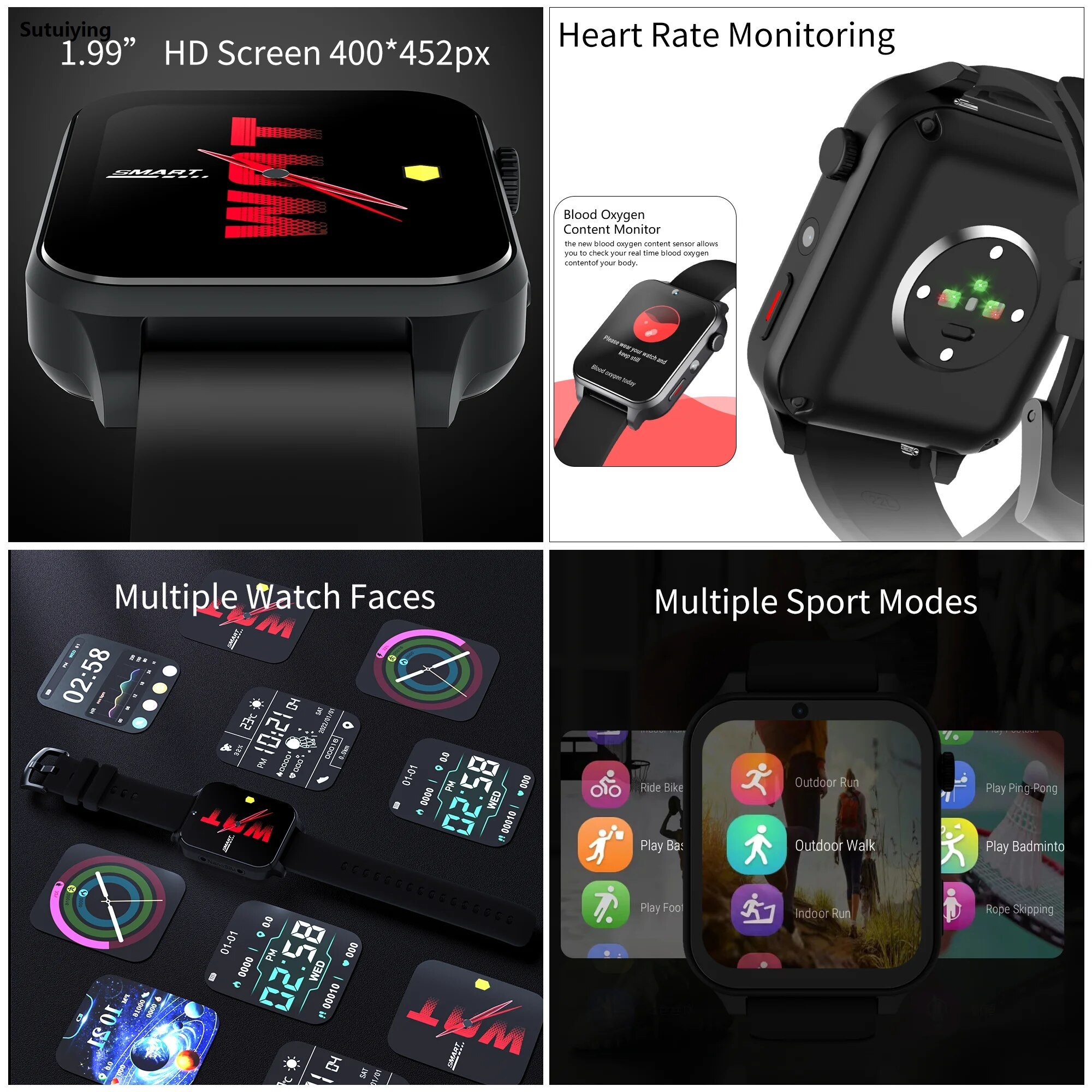 Sutuiying BFDBF KOM3 4G Smart Watch Phone 4GB 64GB Android LTE GPS 1.99| HD Camera Luxury Google Play Store SIM Card Ultra Fitness Sports Men Women FTJTR. 