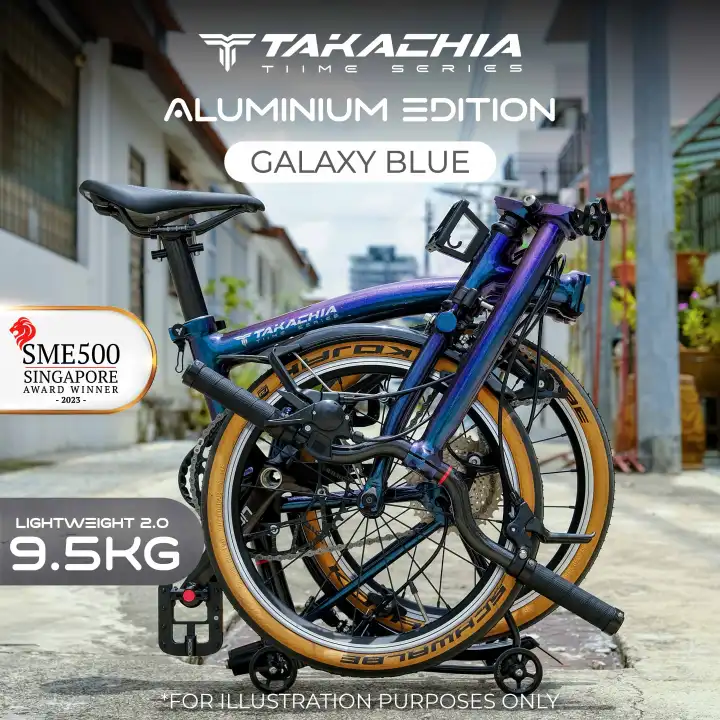 [NEW] TAKACHIA® TIIME SERIES Aluminum Version A20" Ultimate Lightweight Trifold Bike | 9 Speed External Gears Shimano Sora | Anti-Rust | Extreme Ultralight | Folding Bikes