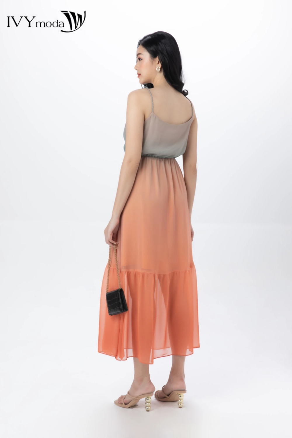 Đầm lụa hoa đậu thơm- Sweet Pea Dress IVY moda MS 41B9301