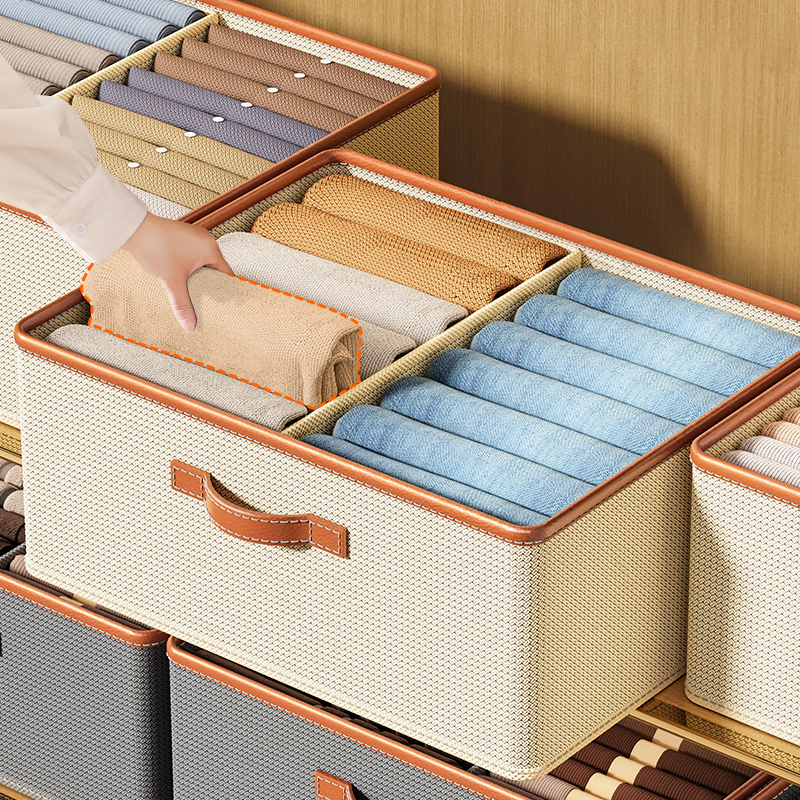 Loozykit Foldable Clothes Storage Box Wardrobe Organizer Closet Organizer Large Capacity Compartment Storage Box Cabinet Drawer Organizer Storage Case for Underwear Pants Bra Panties Tshirts Sock