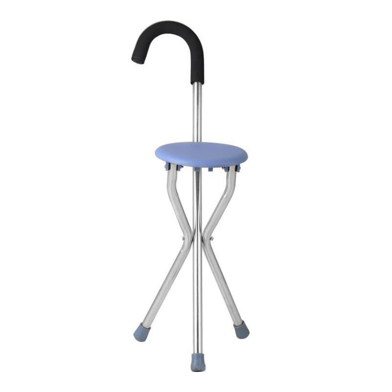 Thickened stainless steel cane stool, elderly walking crutches stool, folding chair, walking chair, walking aid, crutches bench