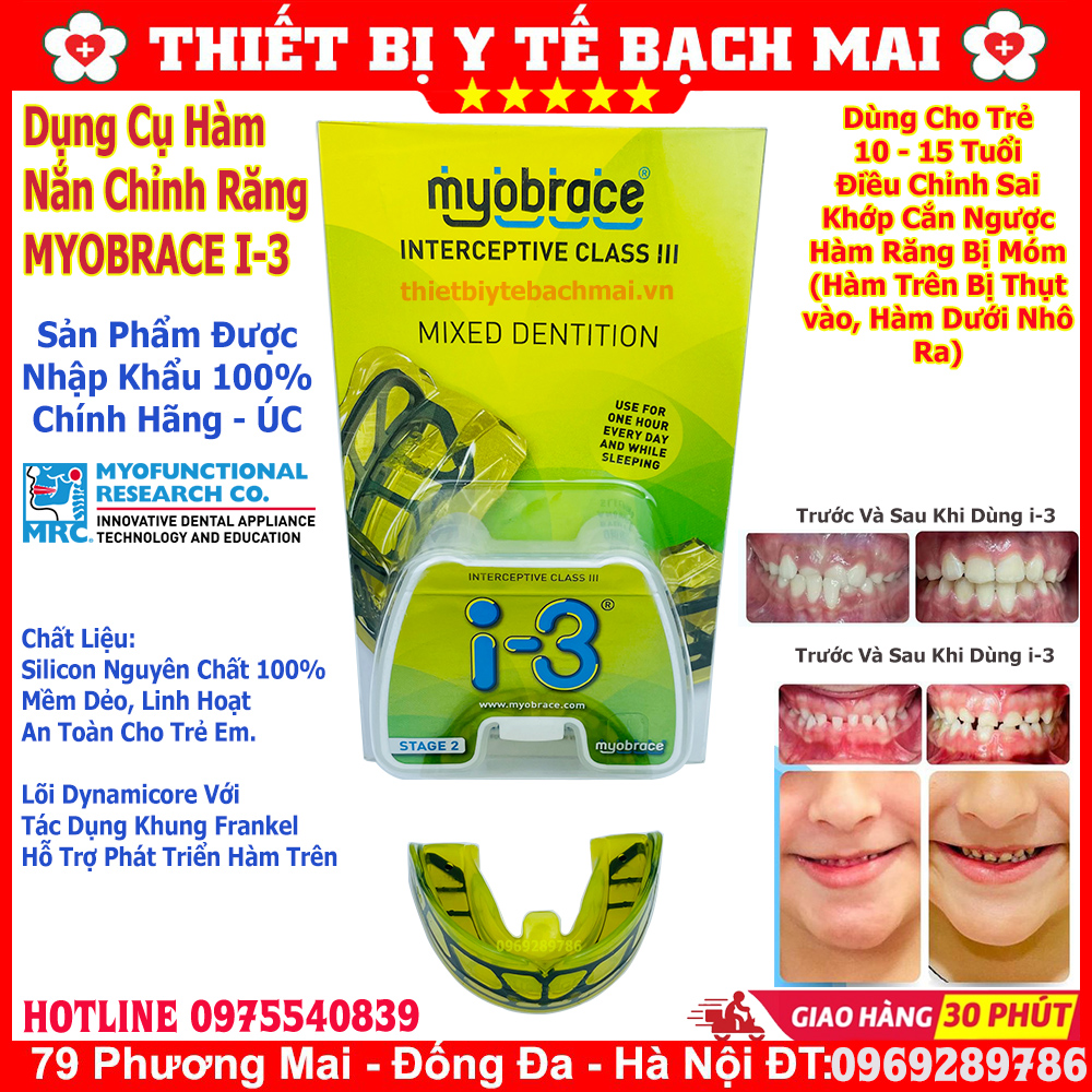 Máng Chỉnh Răng Trainer Myobrace i-3 Úc - Hàm Nắn Chỉnh Răng Khớp Cắn Ngược, Răng Móm Cho Trẻ 10-15 Tuổi