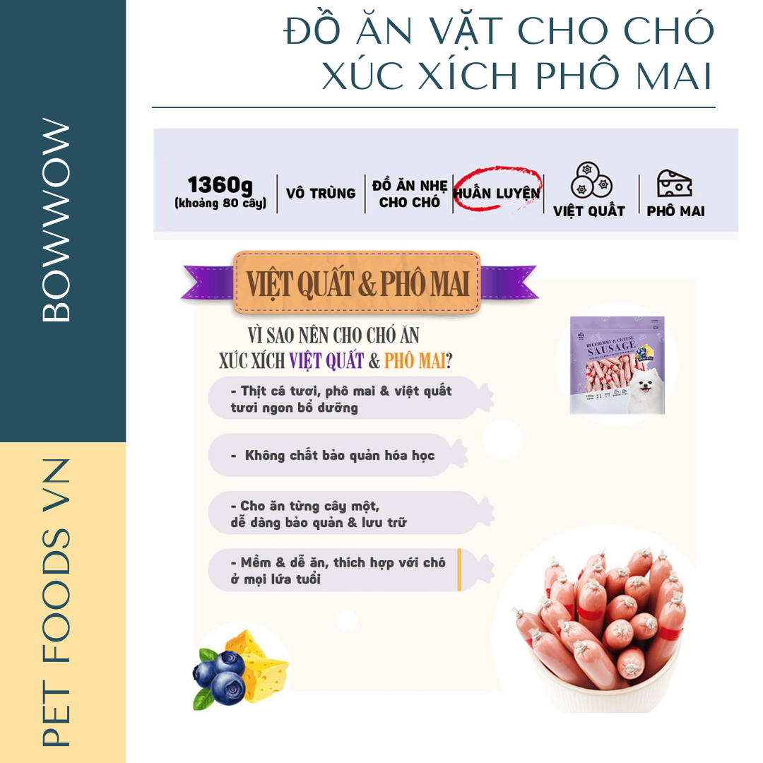 Xúc xích cho chó BOWWOW 1360g