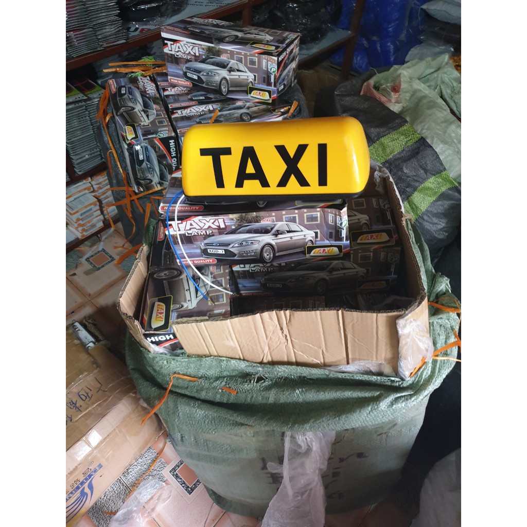Mào taxi vàng - đế nam châm cỡ 35cm