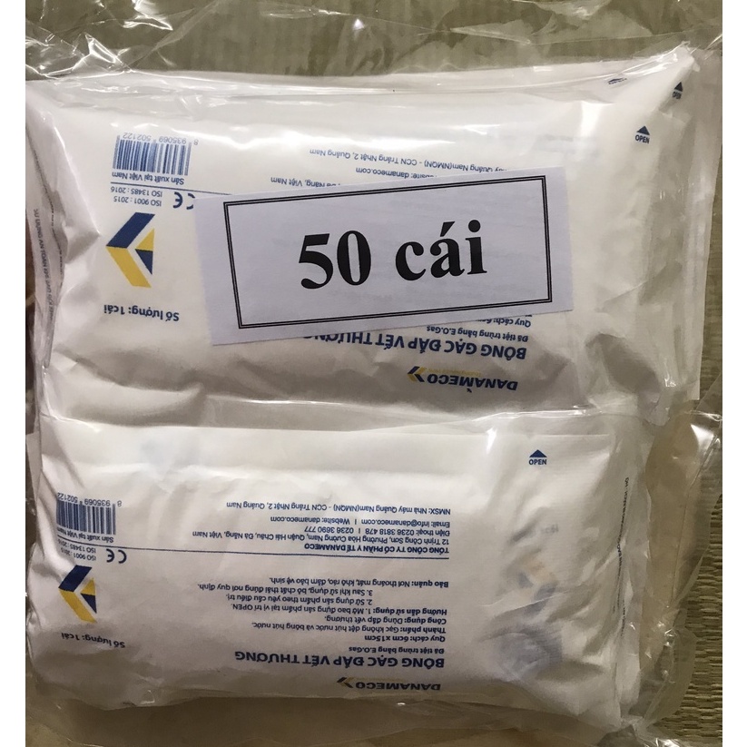Bông gạc đắp vết thương Danameco – bịch 50 cái