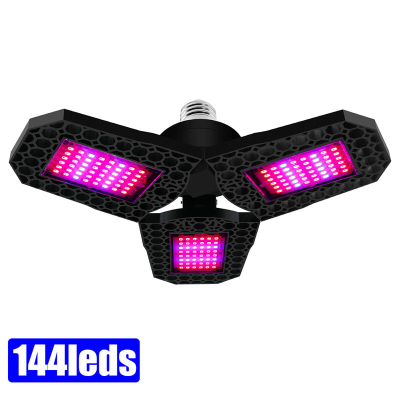 Led grow bulb 60W folded full spectrum E27 red and blue ratio indoor planting light