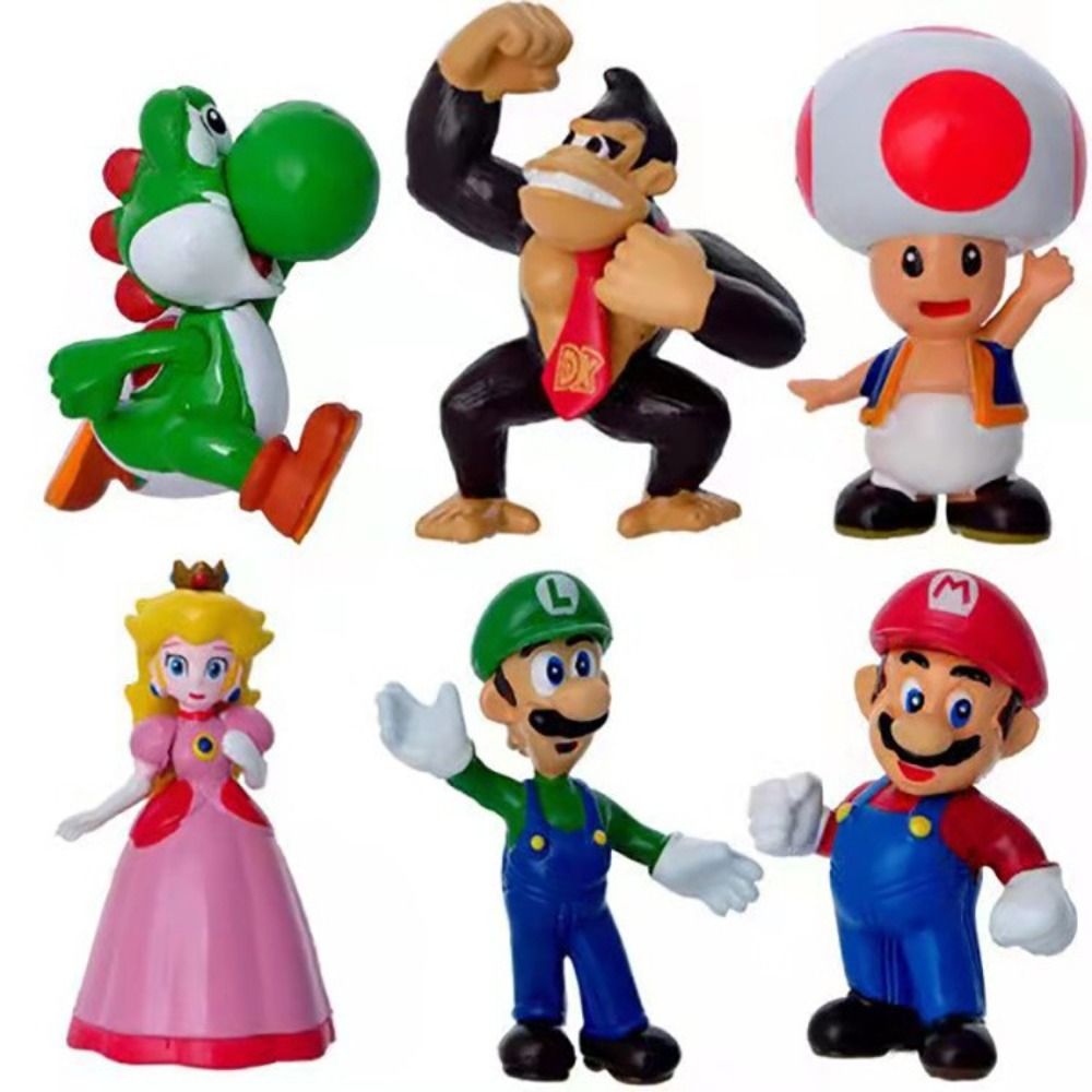 ERIMER Toy For Kids Mini Luigi Wario Collectible Super Mario Donkey Kong Model Toys Mario Action Figure Toys Super Mario PVC Doll Super Mario Bros Figure