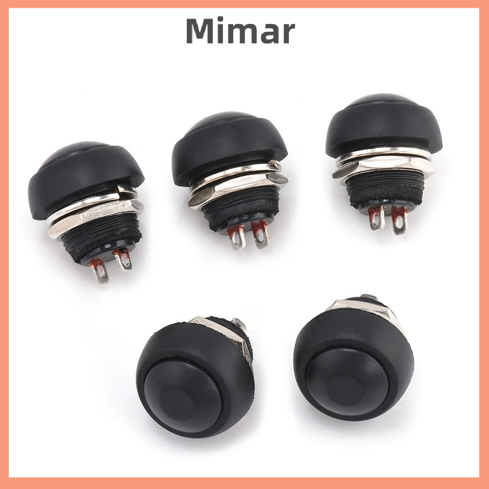 🔥🔥🔥 5pcs black 12mm waterproof momentary on off push button mini round switch hot sale