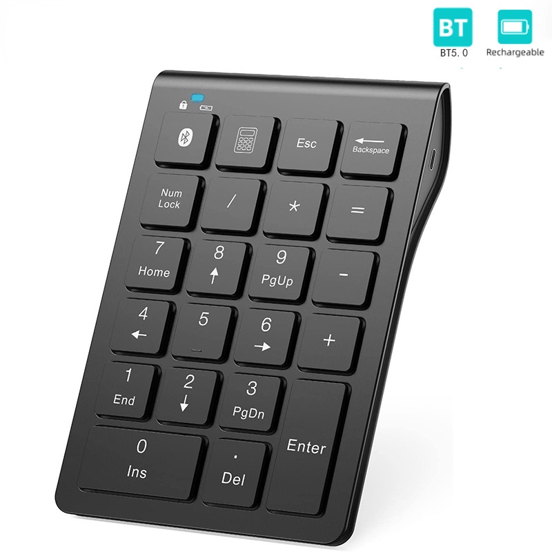 22 keys Bluetooth Numeric Keyboard Rechargeable Wireless Number Pad for iPad Laptop Accouting Digital Number Keypad