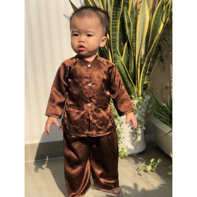 Bộ quần áo bà ba trẻ em bé trai bé gái ( ĐỦ SIZE- ảnh thật- chất lụa siêu mát nhiều màu sắc )