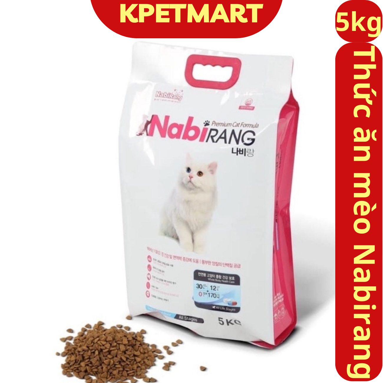 Thức ăn cho mèo nabirang 5kg - thức ăn mèo mọi lứa tuổi - hạt cho mèo túi 5kg - kpetmart