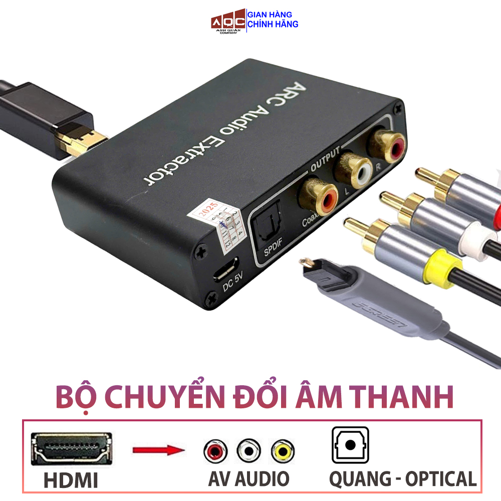 [HDMI ra AV & Quang Học] Bộ Chuyển Đổi Âm Thanh Đa Năng Cho TV từ HDMI ra AV và Optical quang học – Sẵn bộ và dây sạc