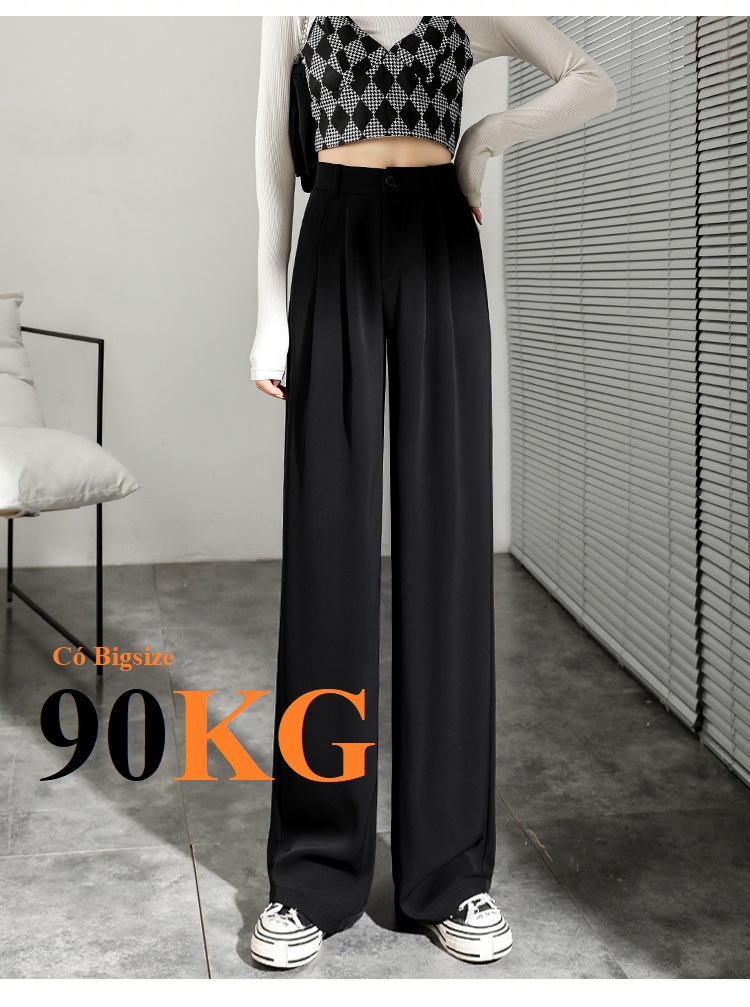 Khóa Giữa, Quần Ống Rộng Nữ, Có Big size tới 103KG, Chất Liệu Tuyết mưa cao cấp, CHƯA TỪNG LÀM AI THẤT VỌNG! dÀI 100CM