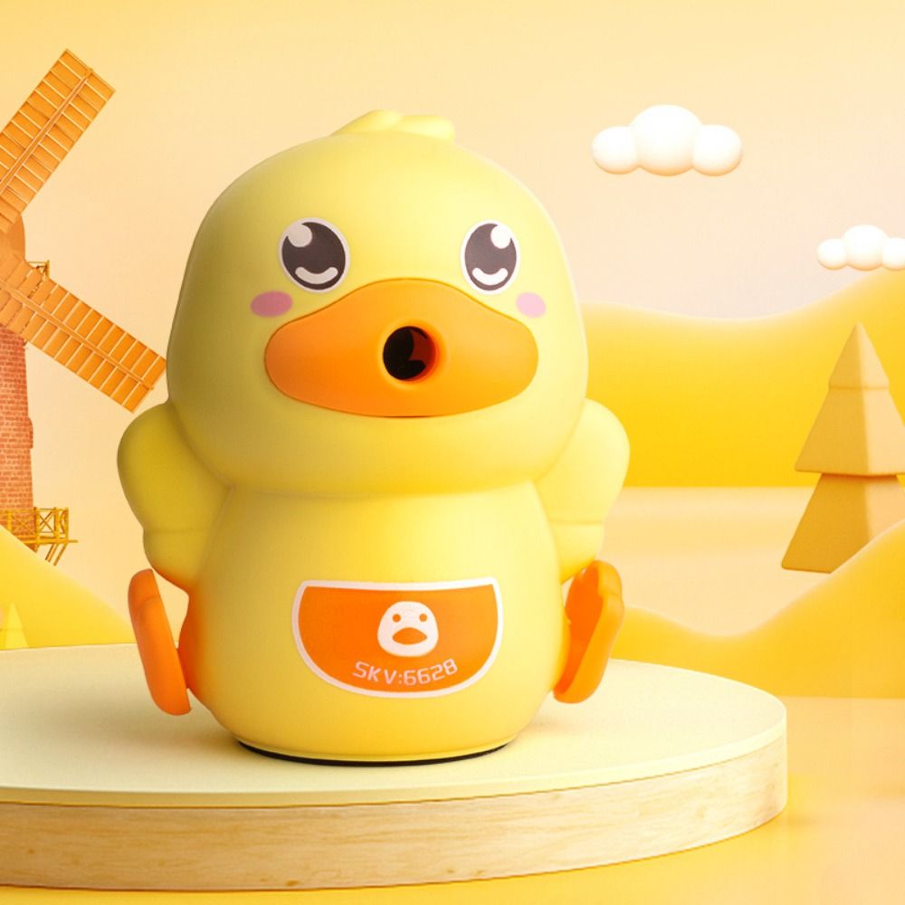 MMLUCK Pencil Cutting Tools Hand Crank Pencil Sharpener Sketching Pencil Cutter Mechanical Sharpener Kawaii Drawing Duck Pencil Sharpener Student Stationery