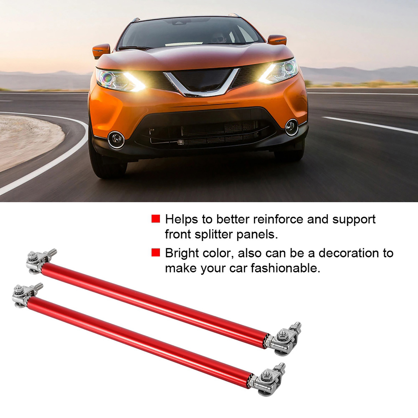 Bumper Lip Strut Bumper Lip Bar Front Bumper Bumper Support Bar Support Bars 20cm Lip Splitter for Car