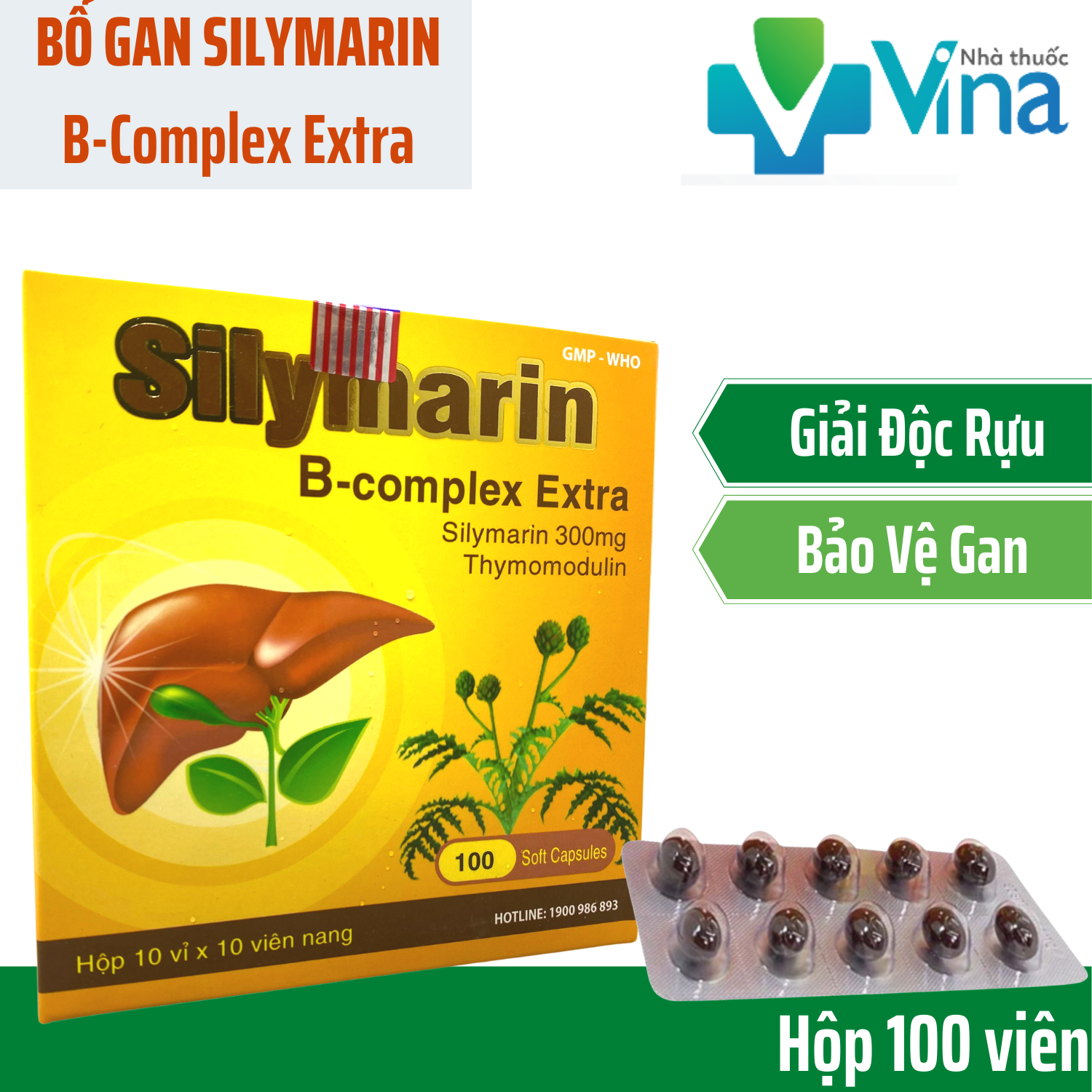 VIÊN UỐNG BỔ GAN SILYMARIN B-COMPLEX EXTRA - HỘP 100V