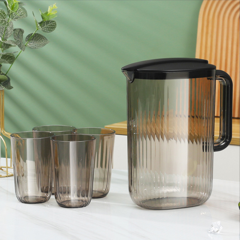 cold water kettle, cup tray combination, plastic tea pot, fruit tea, transparent cold water kettle, drinking water utensils set
