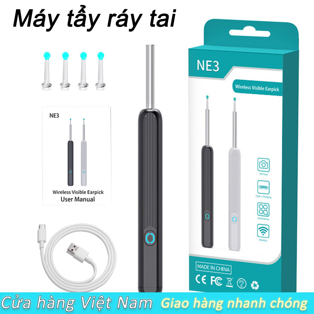 Bộ Dụng Cụ Lấy Ráy Tai Thông Minh NE3 Có Camera-HD Không Dây,Dụng Cụ Lấy Ráy Tai Nội Soi Đa Năng Cao Cấp