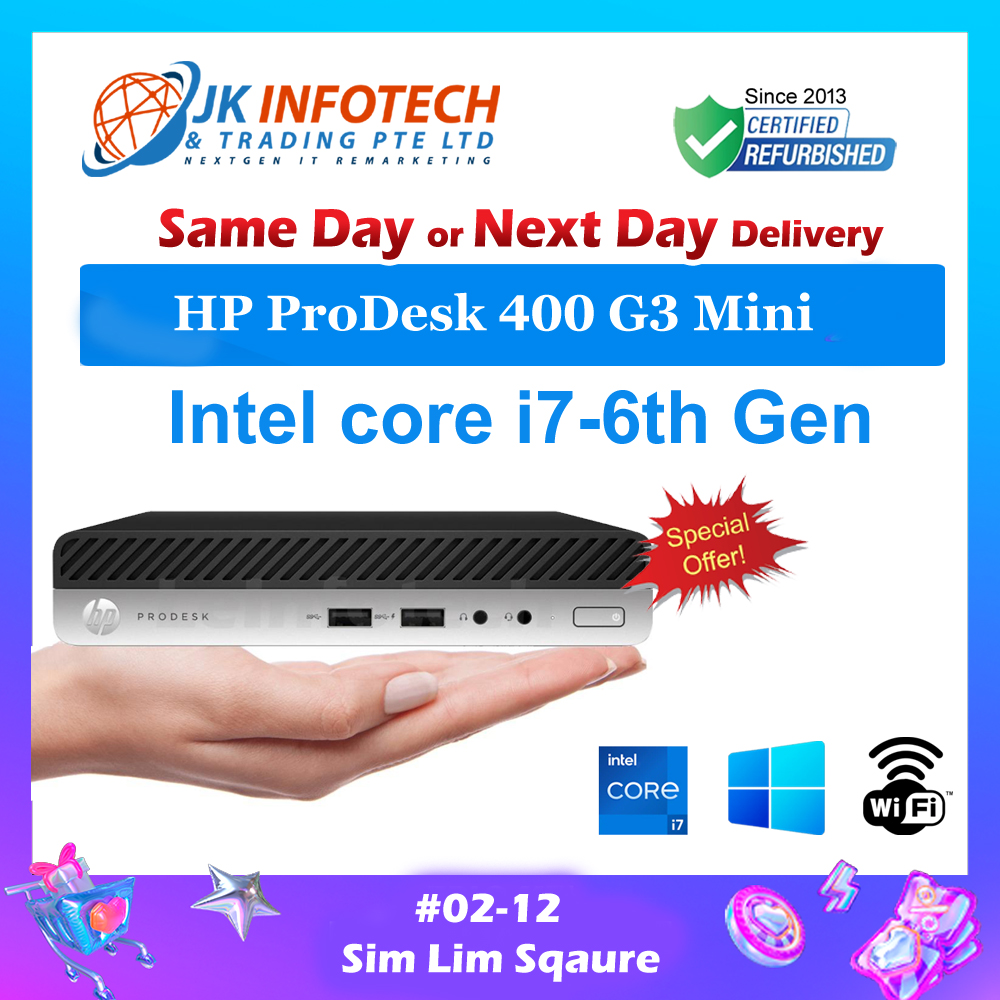 Refurbished - HP Desktop ProDesk 400 G3 Mini Core i7 6th gen 8GB