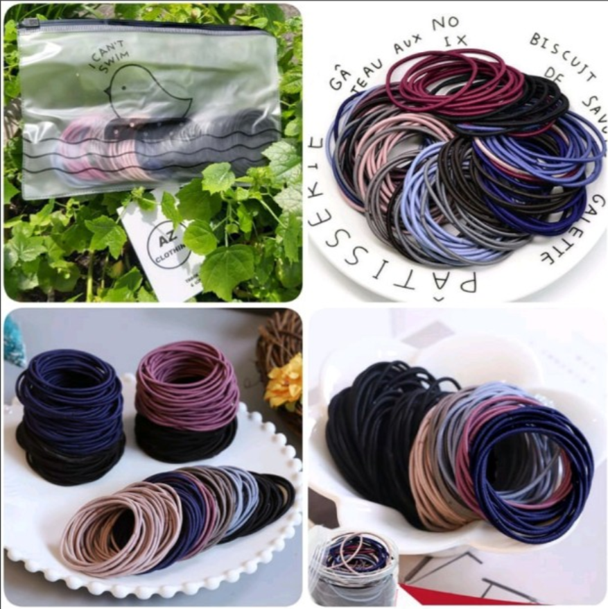 Combo 100 dây buộc tóc đủ màu