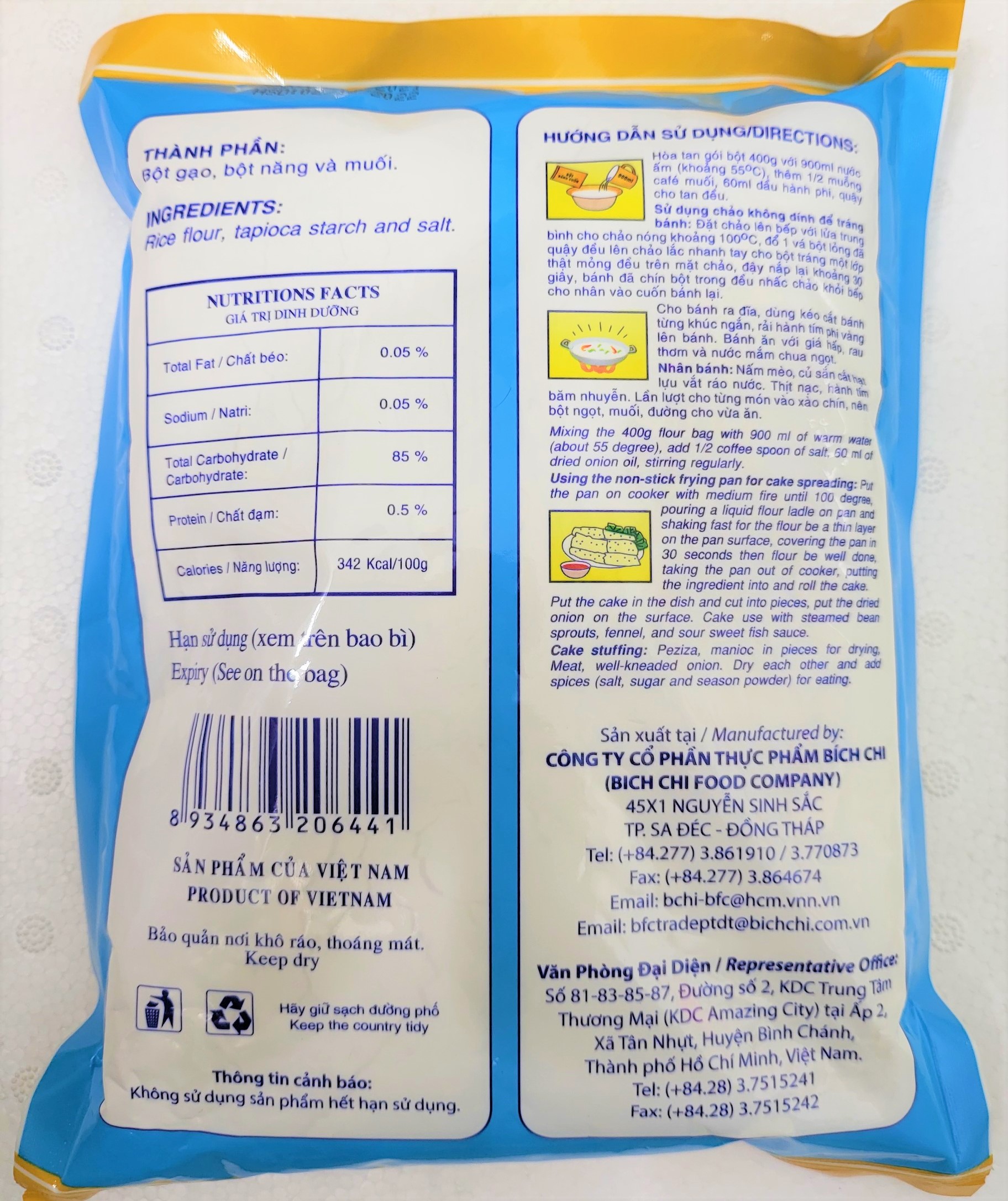 [Túi 400g] BỘT BÁNH CUỐN [VN] BÍCH CHI Mix Flour for Steaming Cake