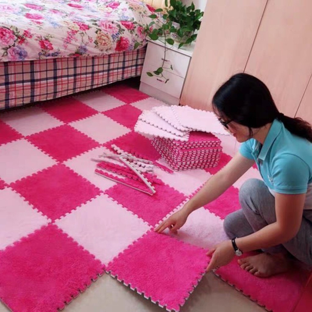 Thảm Xốp Ghép Mặt Lông 30x30cm- 1cm