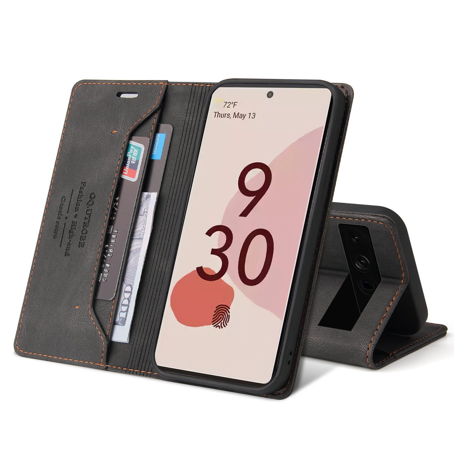 lthmy for Google Pixel 7 Pro case Retro Wallet Foldable Built-in Card Slot and Magnetic Closure Protective Cover.