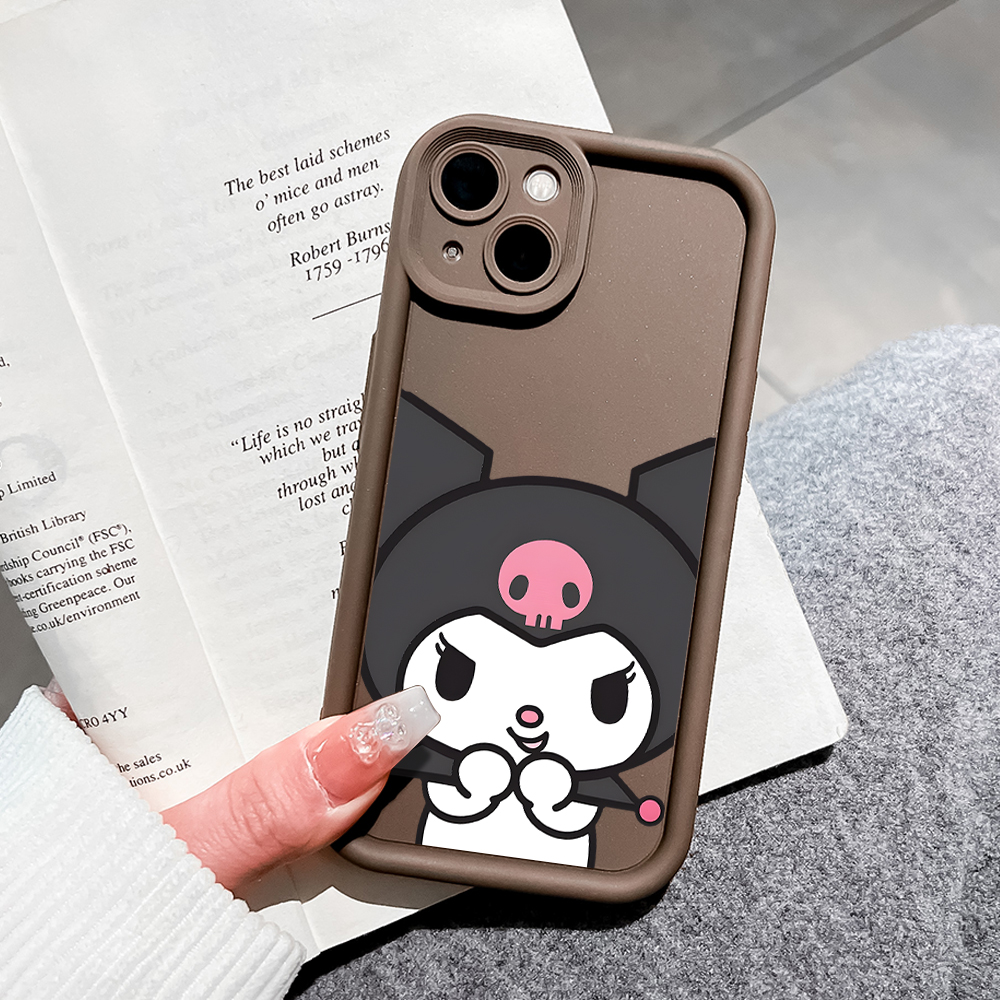 ZCSIBORUI for Samsung A06 Back Cover Cute Kuromi Pattern Soft Camera Protection Rubber Square Ladder Phone Case.