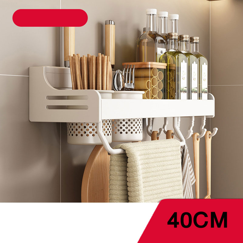 Kitchen rack Save space wall-mounted punch-free household knife rest seasoning chopping board chopping board storage seasoning rack